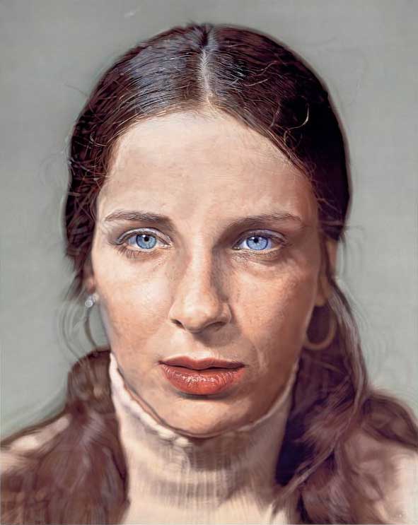 Chuck-Close---Leslie_watercolor-on-paper-mounted-on-canvas_1972-1973